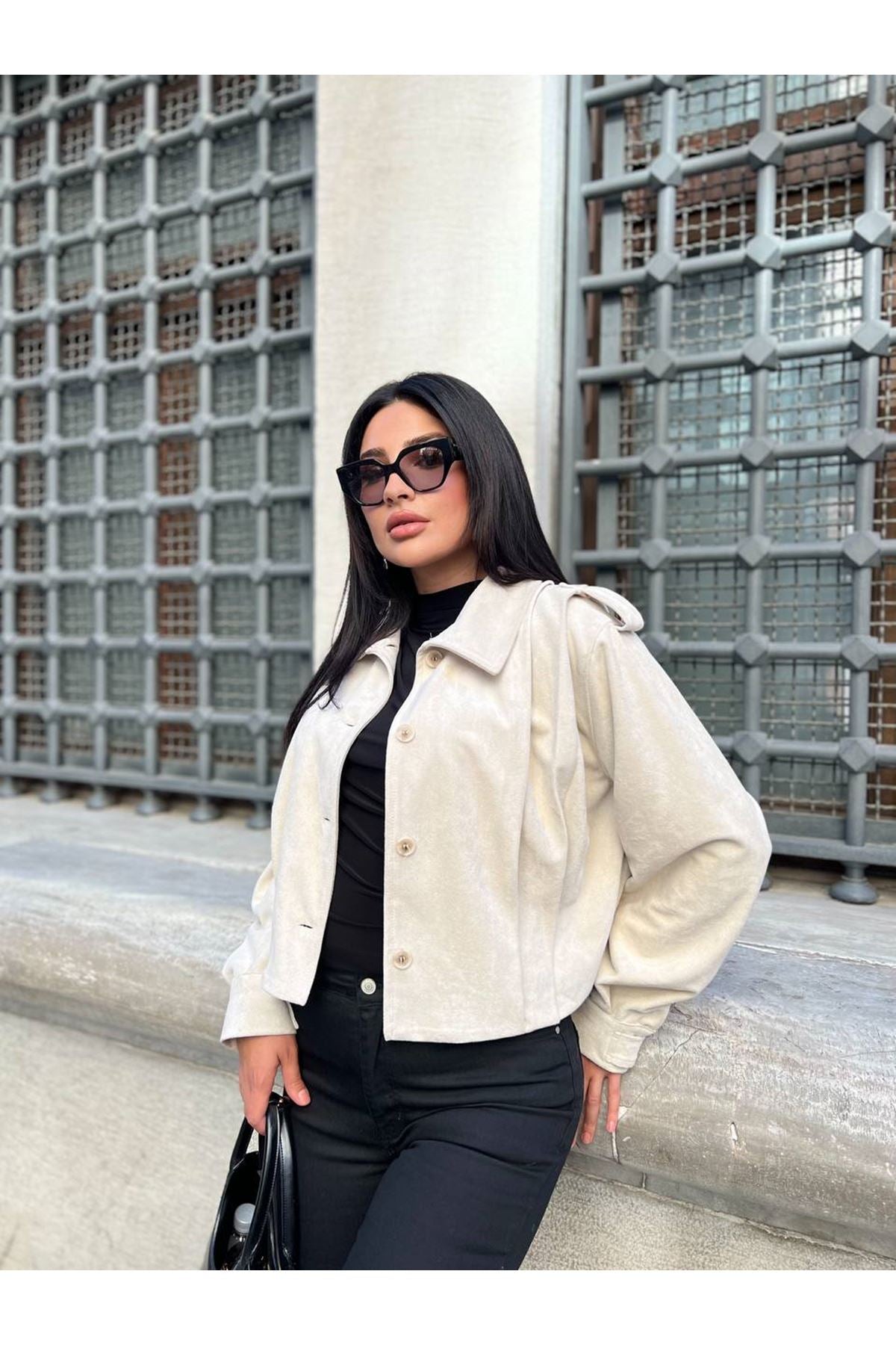 Cream Suede Overshirt