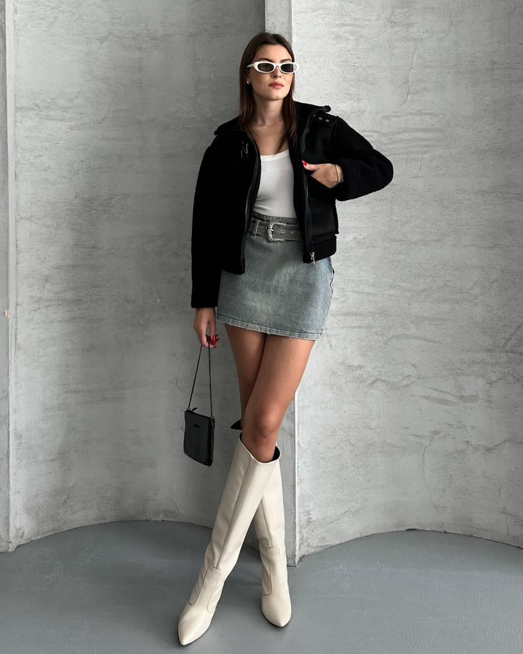 Faux Shearling Zip Jacket