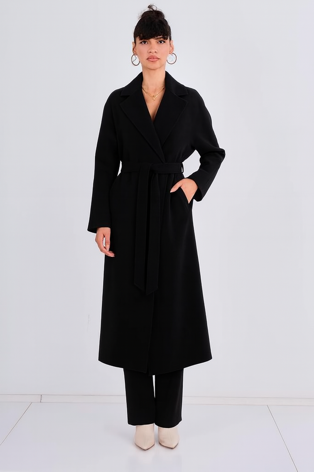 Casual Woman Coat Black