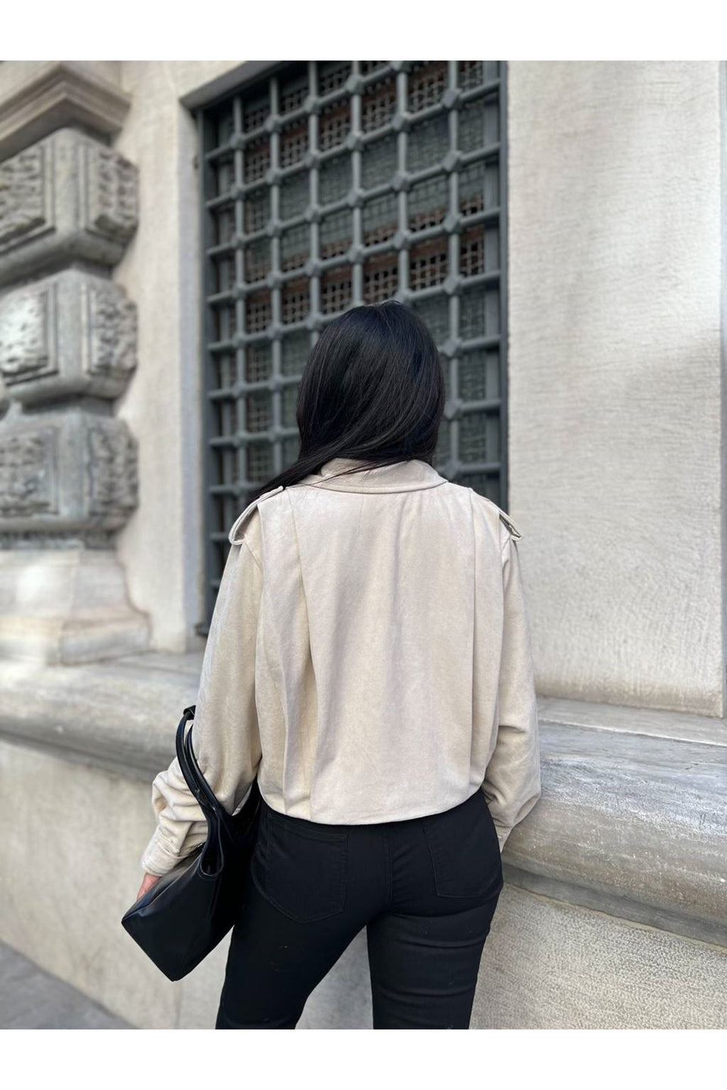 Cream Suede Overshirt