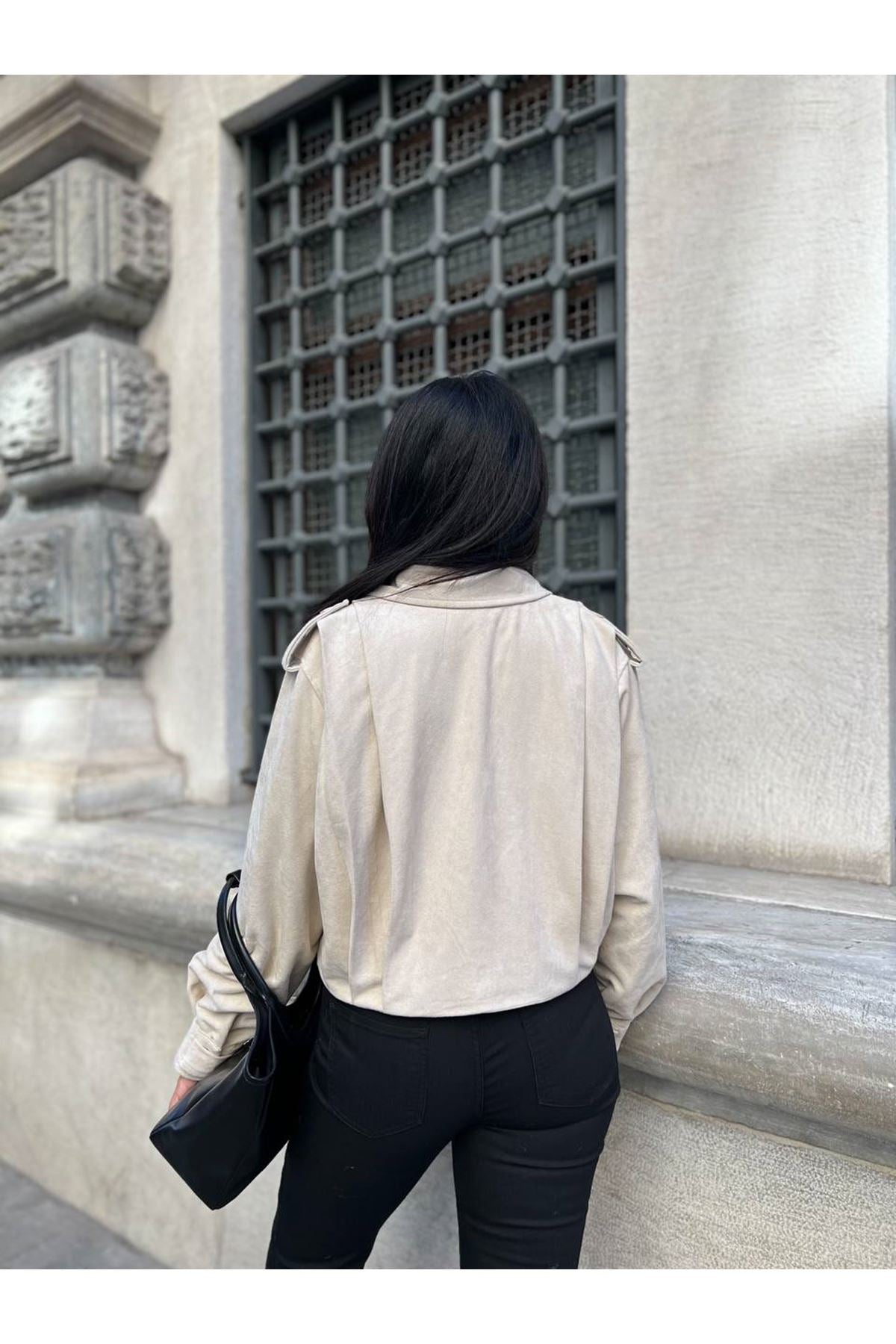 Cream Suede Overshirt