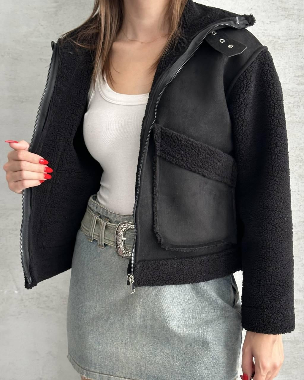 Faux Shearling Zip Jacket