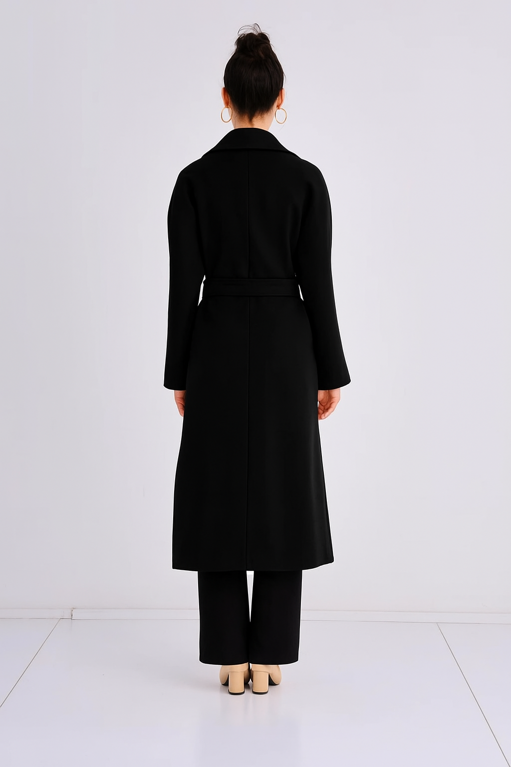 Casual Woman Coat Black