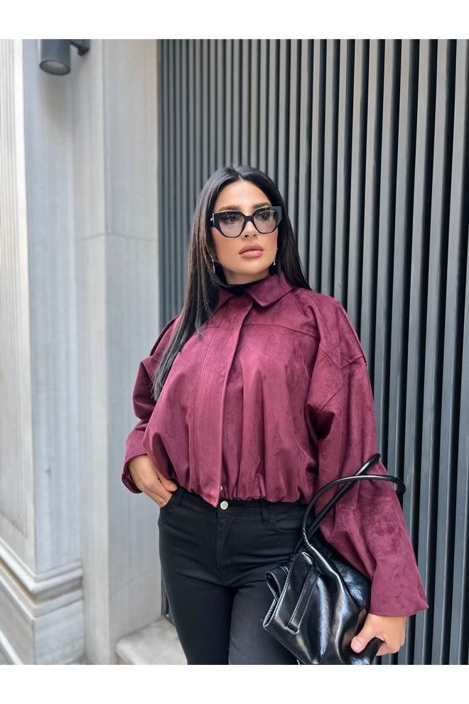 Burgundy Overshirt Jacket