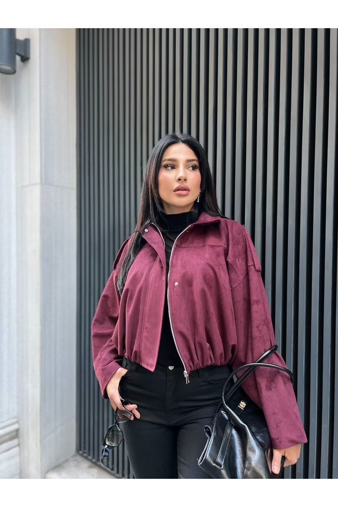 Burgundy Overshirt Jacket