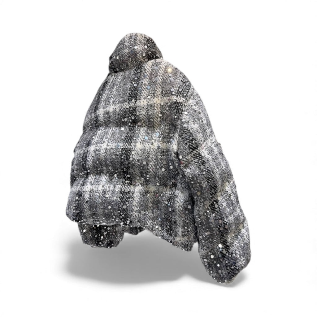 Glitter Tweed Feather Puffer