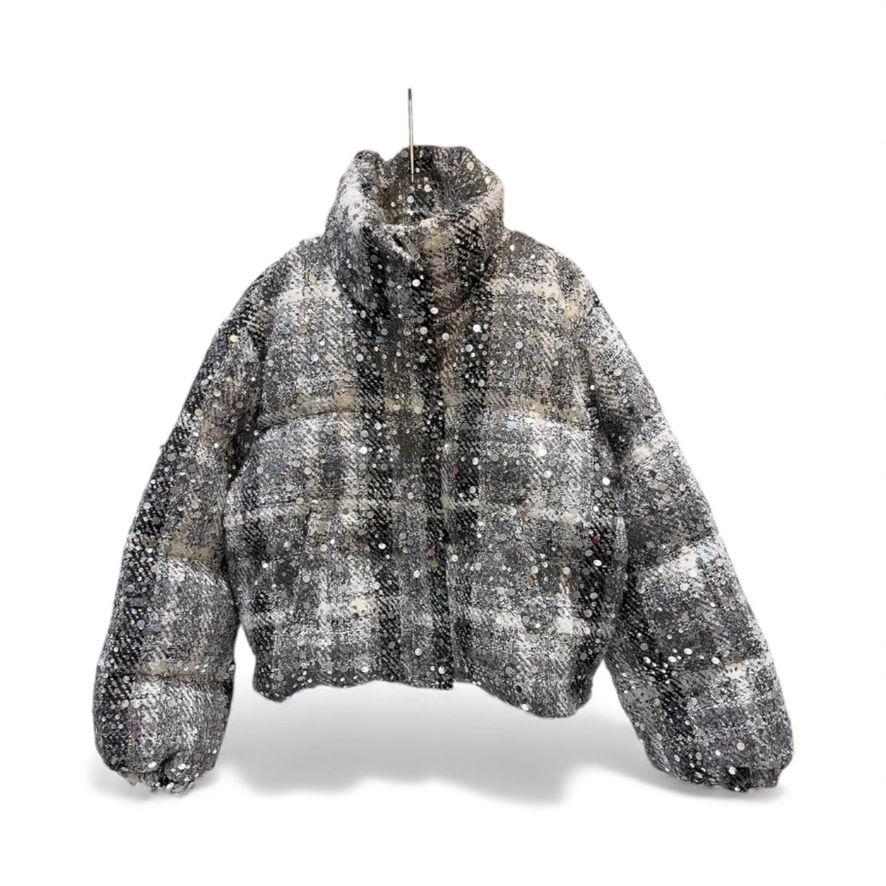 Glitter Tweed Feather Puffer