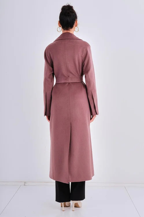 Blush Brown Belted Coat