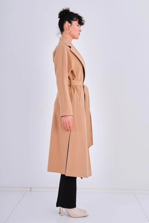 Casual Woman Coat Beige