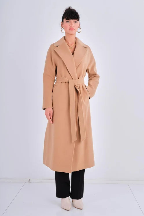 Casual Woman Coat Beige