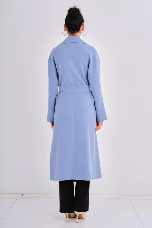 Casual Woman Coat Blue