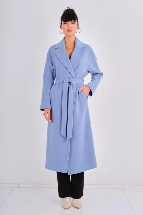 Casual Woman Coat Blue